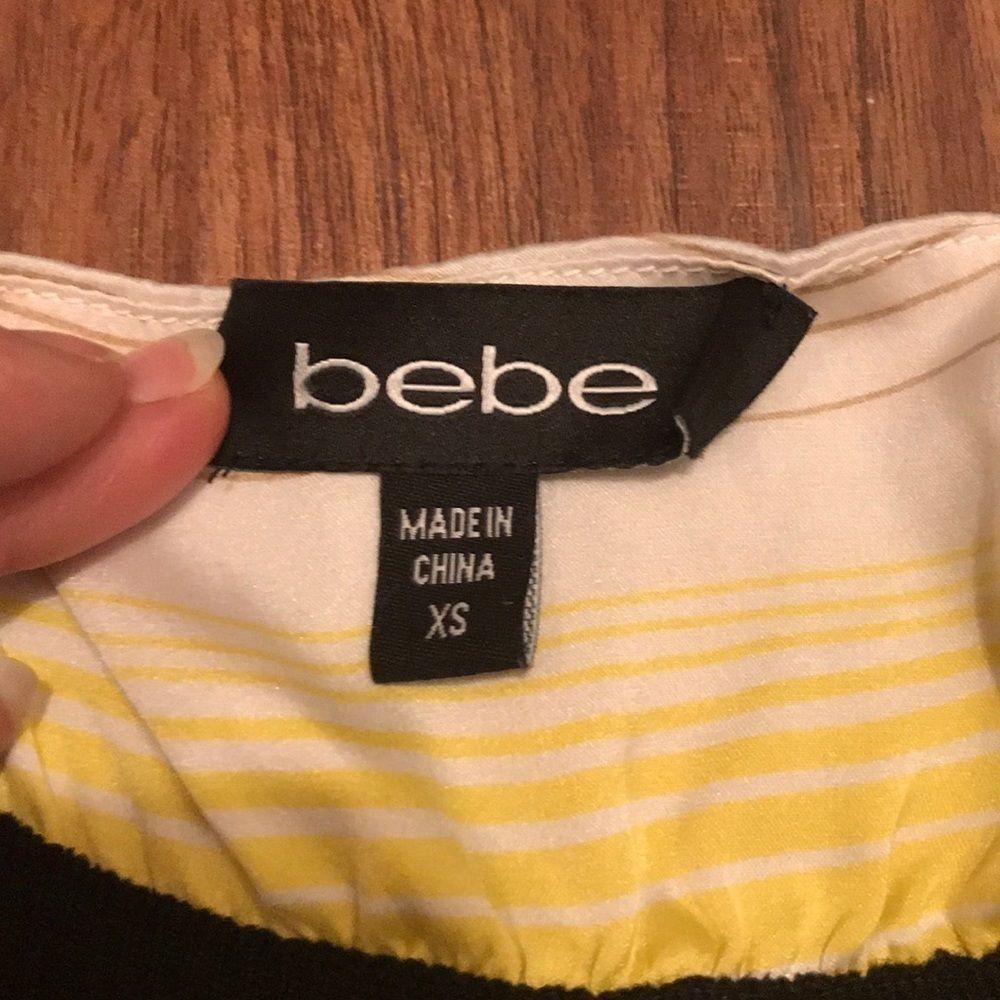 BEBE Black Stretchy Silk Top Party Dress - Picture 10 of 11